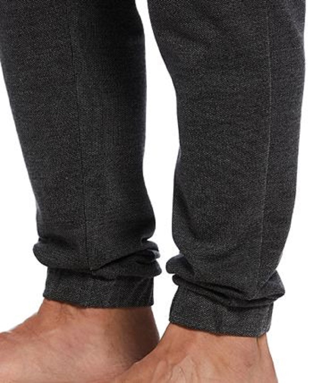 Perry Ellis Men's Heathered Textured Knit Fleece Pajama Joggers Gray Size X-Large