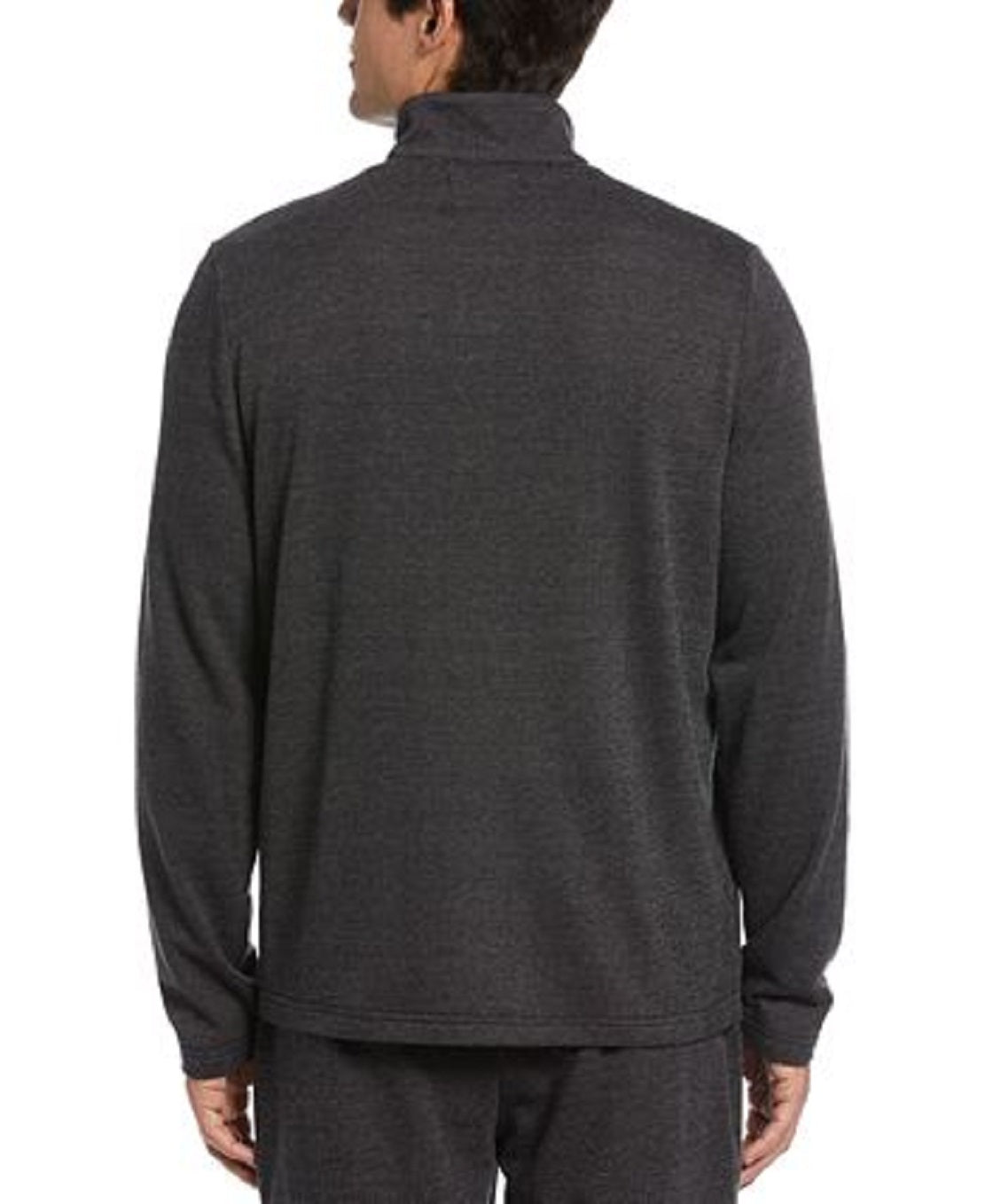 Perry Ellis Men's Heathered Textured Knit 1/4 Zip Fleece Pajama Sweater Gray Size X-Large