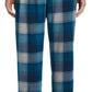Perry Ellis Portfolio Men's Heather Plaid Pajama Pants Blue Size Large