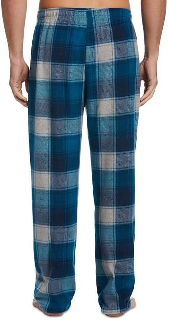 Perry Ellis Portfolio Men's Heather Plaid Pajama Pants Blue Size Large