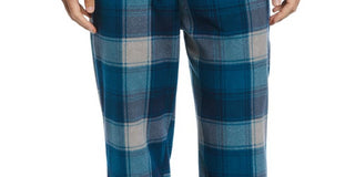 Perry Ellis Portfolio Men's Heather Plaid Pajama Pants Blue Size X-Large