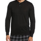 Perry Ellis Portfolio Men's Henley Thermal Sleep Shirt Black Size Medium
