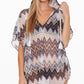 Trina Turk Women's Drift Crochet Hooded Poncho Cover Up Swimsuit Black Size 34X16