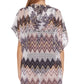 Trina Turk Women's Drift Crochet Hooded Poncho Cover Up Swimsuit Black Size 34X16