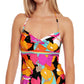 Trina Turk Women's Gemini Printed Halter Tankini Top Swimsuit Pink Size 4