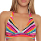 Trina Turk Women's Louvre Printed Halter Bikini Top Swimsuit Pink Size 6