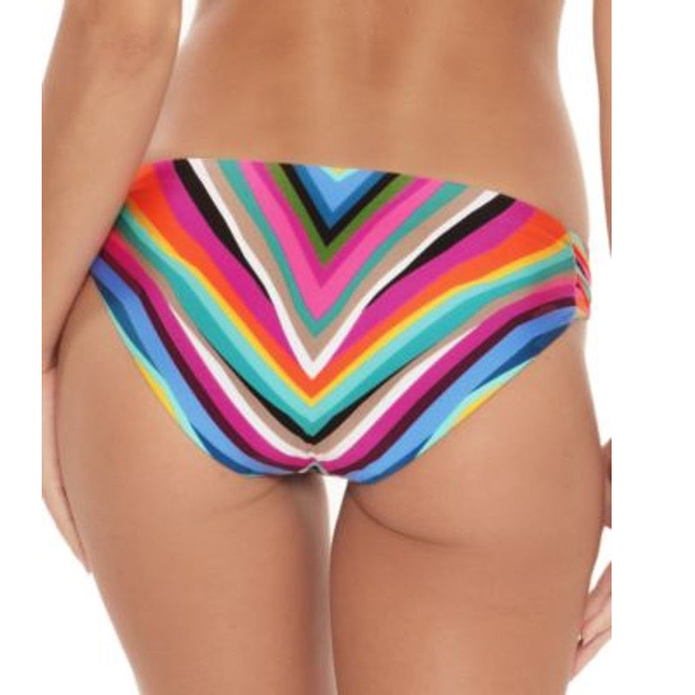 Trina Turk Women's Louvre Printed Tab Side Hipster Bikini Bottoms Swimsuit Pink Multi Size 4