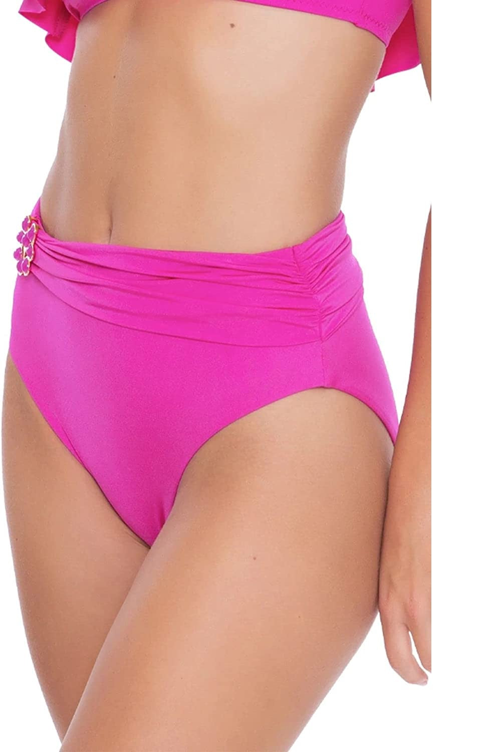 Trina Turk Women's Atlas Embellished Bikini Bottoms Swimsuit Pink Size 14
