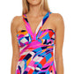 Trina Turk Women's Rio Twist Front Tankini Top Swimsuit Pink