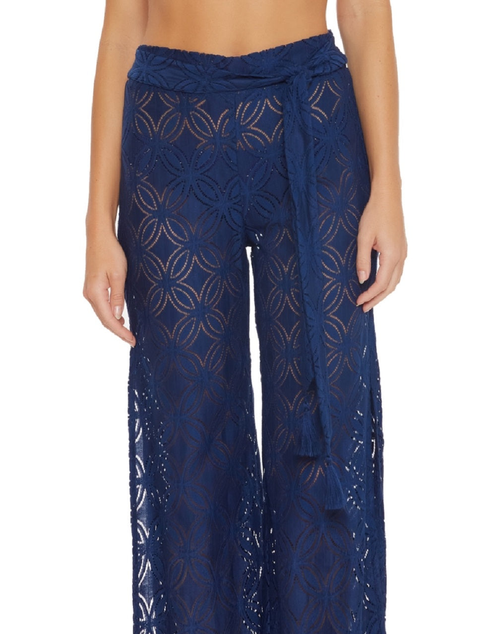 Trina Turk Women's Pacheco Wide Leg CoverUp Pants Blue Size Small