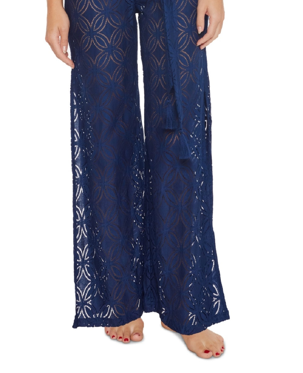 Trina Turk Women's Pacheco Wide Leg CoverUp Pants Blue Size Small