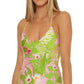 Trina Turk Women's La Palma Halter Tankini Top Swimsuit Green