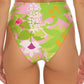Trina Turk Women's La Palma Twist Front High Waist Bikini Bottoms Swimsuit Green Size 6
