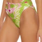 Trina Turk Women's La Palma Twist Front High Waist Bikini Bottoms Swimsuit Green Size 6
