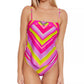 Trina Turk Women's Waltz Tankini Top Swimsuit Pink Size 14