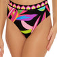 Trina Turk Women's Birds Of Paradise Reversible High Waist Bikini Bottoms Swimsuit Blue Size 4