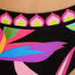 Trina Turk Women's Birds Of Paradise Reversible High Waist Bikini Bottoms Swimsuit Black Size 12