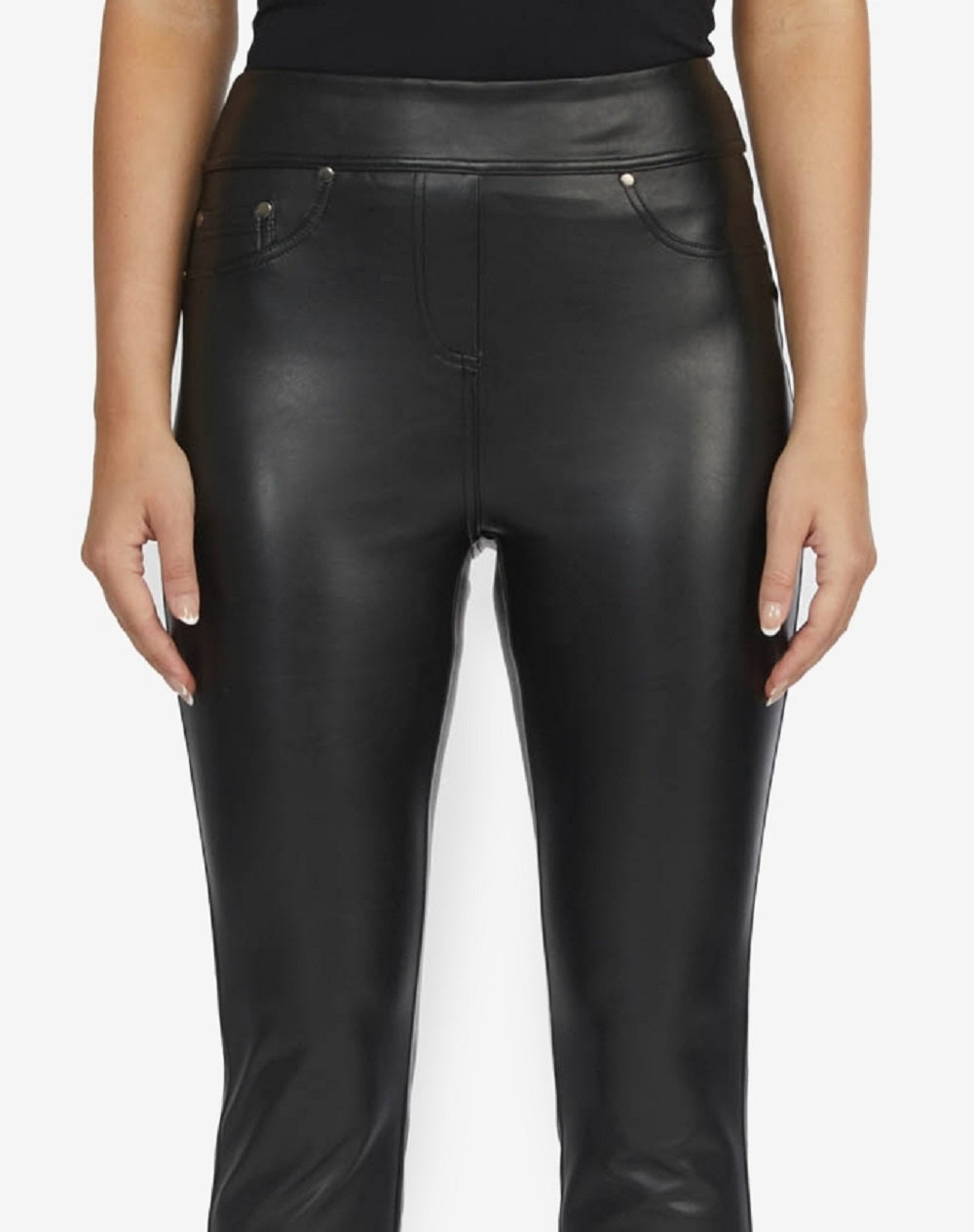 Laundry By Shelli Segal Women's Faux Leather Pull On Pants Black Size Medium