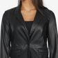 Laundry By Shelli Segal Women's Leather Blazer Black Size Small