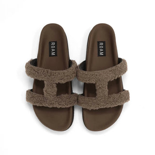 Roam - Women's Fuzzy Cuffs Sandal Faux Shearling