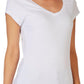 Planet Gold Junior's V Neck T-Shirt White Size Medium