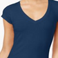 Planet Gold Junior's V Neck T-Shirt Blue Size Small