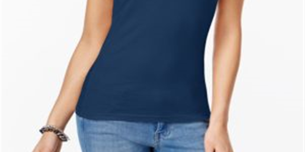Planet Gold Junior's V Neck T-Shirt Blue Size Small