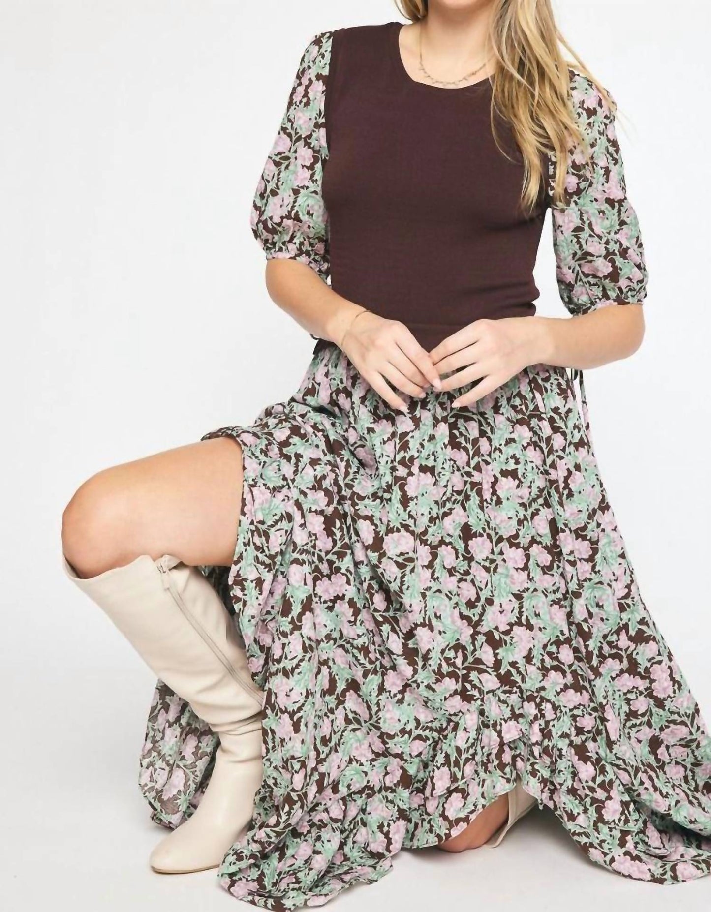 Entro - Floral Knitted Maxi Dress