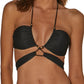 Vix Swimwear Women's Gi Solid Strappy Bikini Top Black Size Small