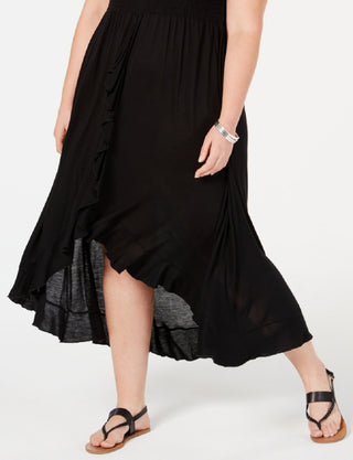 Raviya Women's Tube Dress Cover Up Swimsuit Black Size 3X