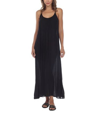 Raviya Women's Sleeveless Cover Up Maxi Dress Swimsuit Black Size Small