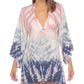Raviya Women's Tie Dye Tunic Swim Cover Up Swimsuit Gray Size Small