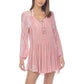 Raviya Women's Tie Dyed Smocked Mini Dress Cover Up Swimsuit Pink Size X-Large