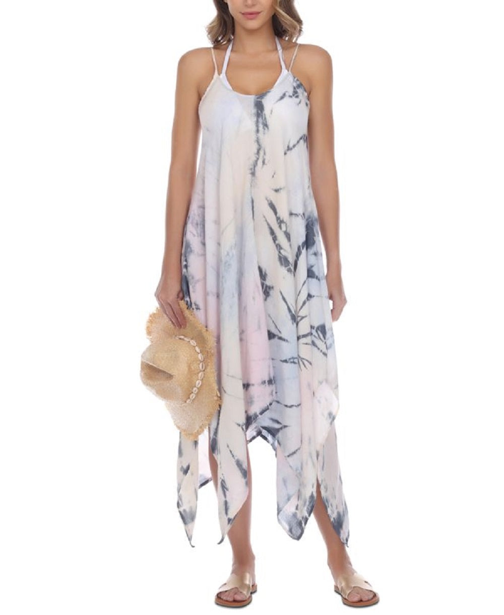 Raviya Women's  Tie-Dye Maxi Cover-Up Dress Swimsuit Blue Size Small