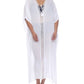 Raviya Women's Crochet Trimmed Maxi Dress Cover Up Swimsuit White Size 3X