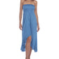 Raviya Women's Strapless High Low Dress Cover up Swimsuit Blue Size X-Large