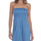 Raviya Women's Strapless High Low Dress Cover up Swimsuit Blue Size X-Large