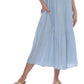 Raviya Women's Tiered Cover up MIDI Dress Swimsuit Blue Size Small