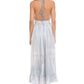 Raviya Women's Tie Dyed Halter Maxi Dress Swim Cover Up Swimsuit Gray Size Large