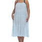 Raviya Women's Plus Tiered Midi Dress Cover Up Swimsuit Blue Size 1X