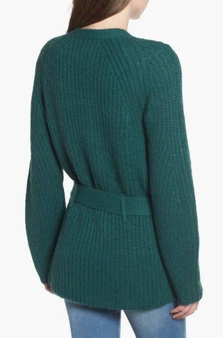 Leith - Belted Rib-Knit Ladies Cardigan