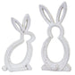 Carved Stone Bunny Outline Decor (Set of 2)
