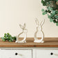Carved Stone Bunny Outline Decor (Set of 2)