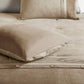 7 Piece Faux Suede Comforter Set Tan Queen