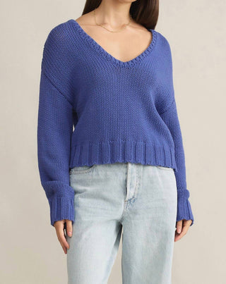 Z Supply - Vida Long Sleeve V-neck Sweater Riviera