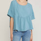 Entro - Round Neck Babydoll Top