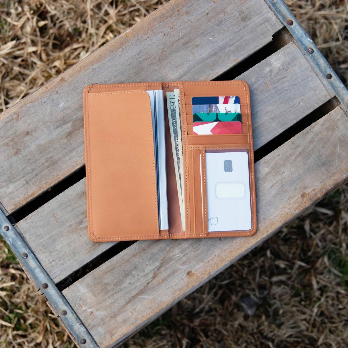 Old South Apparel - Men's Leather Checkbook Wallet