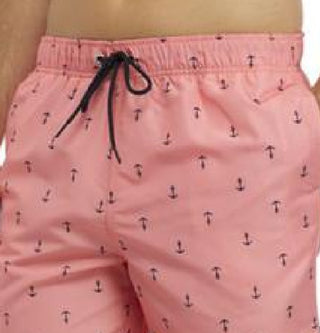 Nautica Men's Quick Dry Anchor Print 8 Swim Trunks Red Size X-Large