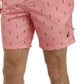 Nautica Men's Quick Dry Anchor Print 8 Swim Trunks Red Size X-Large