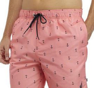 Nautica Men's Anchor Print 8 Swim Trunks Pink Size XX-Large
